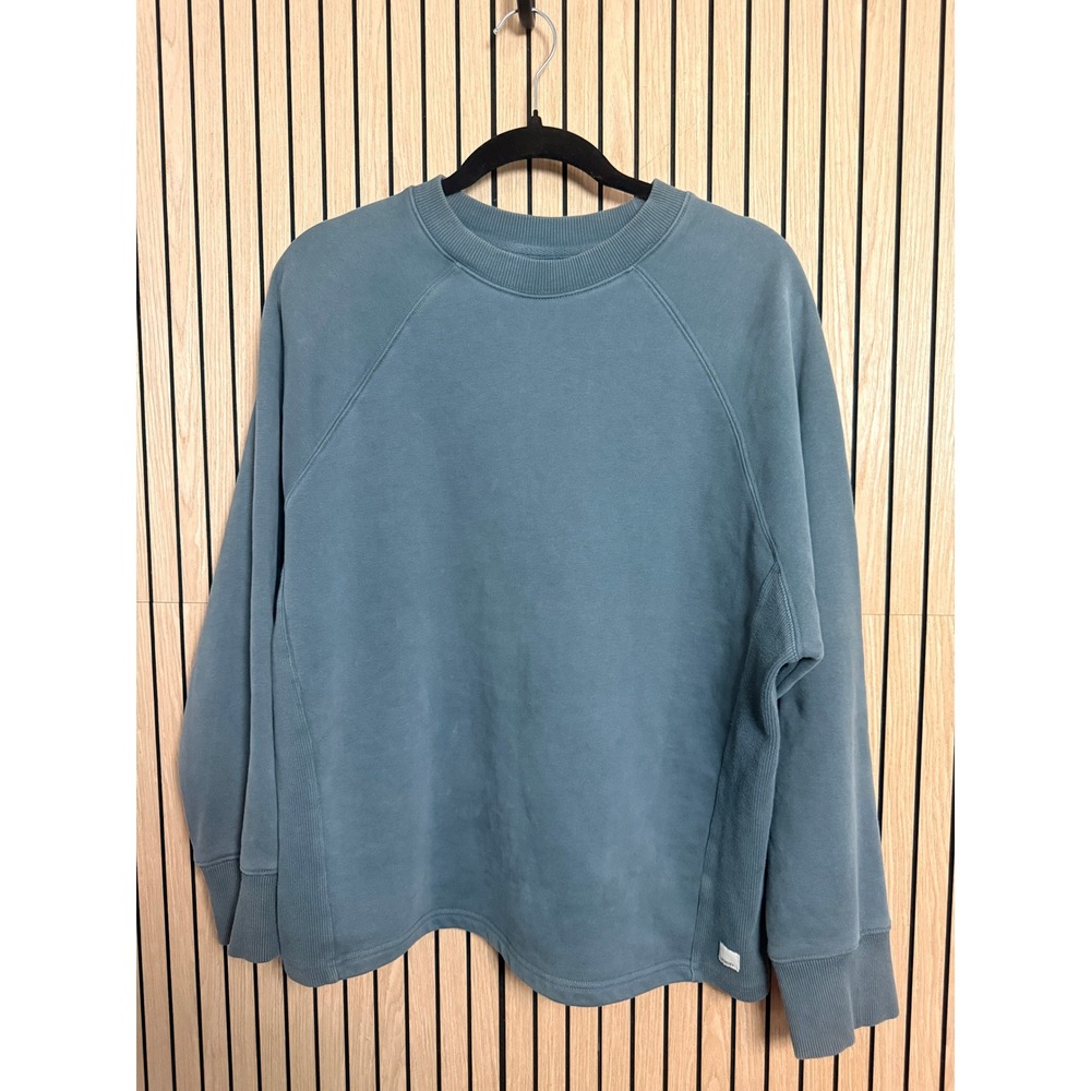 Vuori Womens Halo Crewneck Sweatshirt Blue Green Organic Cotton XS VW265